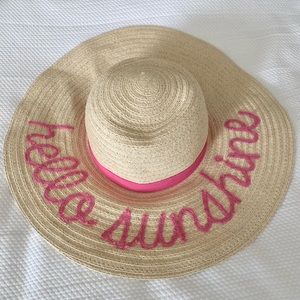 Hello Sunshine straw hat - pink